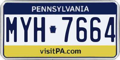 PA license plate MYH7664