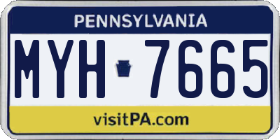PA license plate MYH7665