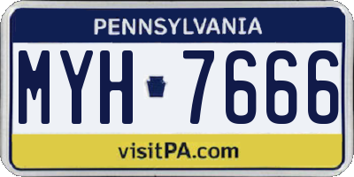 PA license plate MYH7666