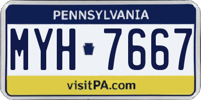 PA license plate MYH7667