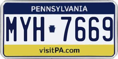 PA license plate MYH7669