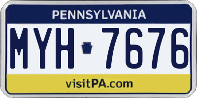PA license plate MYH7676