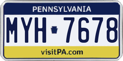 PA license plate MYH7678