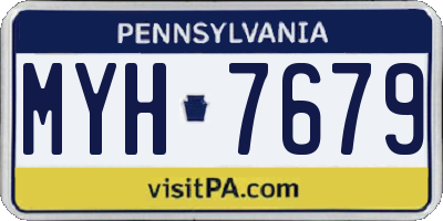 PA license plate MYH7679