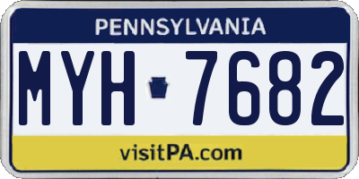 PA license plate MYH7682