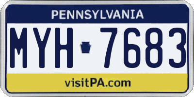 PA license plate MYH7683