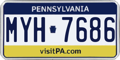 PA license plate MYH7686