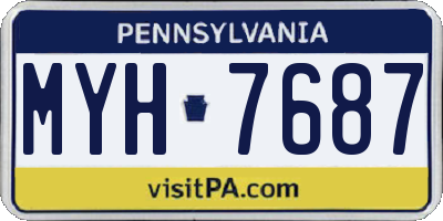 PA license plate MYH7687