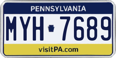 PA license plate MYH7689