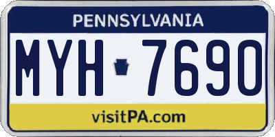 PA license plate MYH7690