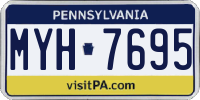 PA license plate MYH7695