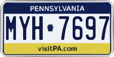 PA license plate MYH7697