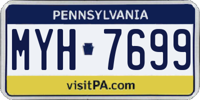 PA license plate MYH7699