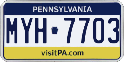 PA license plate MYH7703