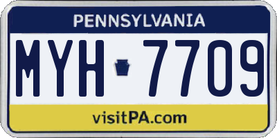 PA license plate MYH7709
