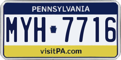 PA license plate MYH7716