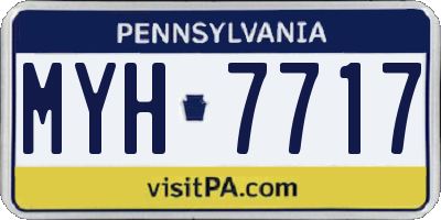 PA license plate MYH7717