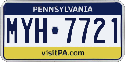 PA license plate MYH7721