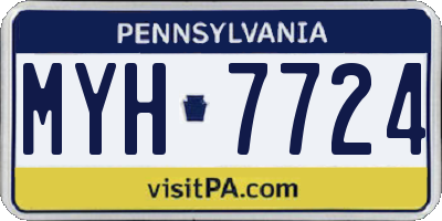 PA license plate MYH7724