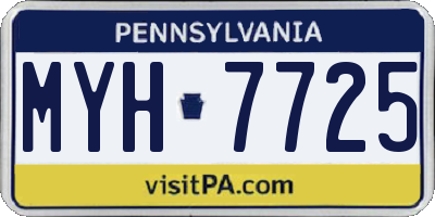 PA license plate MYH7725