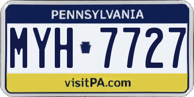 PA license plate MYH7727