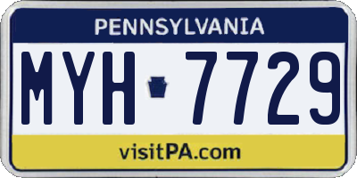 PA license plate MYH7729