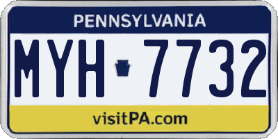PA license plate MYH7732