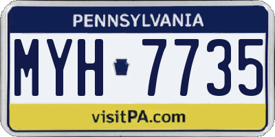 PA license plate MYH7735