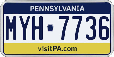 PA license plate MYH7736
