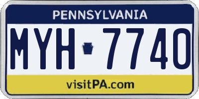 PA license plate MYH7740