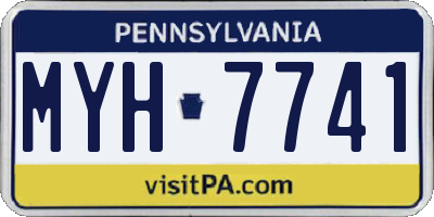 PA license plate MYH7741