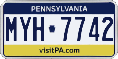 PA license plate MYH7742