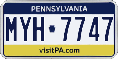 PA license plate MYH7747