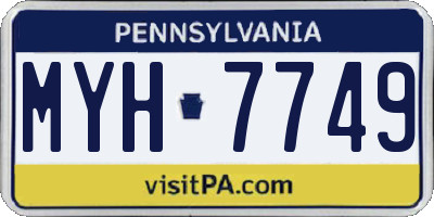 PA license plate MYH7749