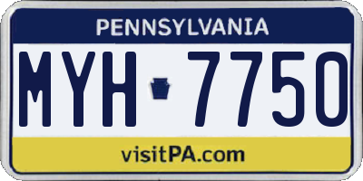 PA license plate MYH7750