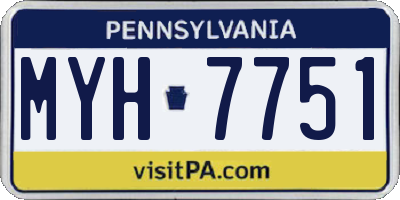 PA license plate MYH7751