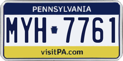 PA license plate MYH7761
