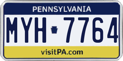 PA license plate MYH7764