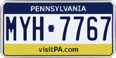 PA license plate MYH7767