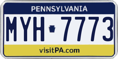 PA license plate MYH7773