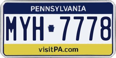 PA license plate MYH7778