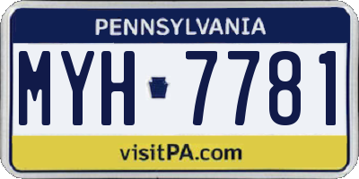PA license plate MYH7781