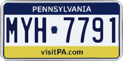 PA license plate MYH7791