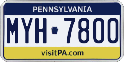 PA license plate MYH7800