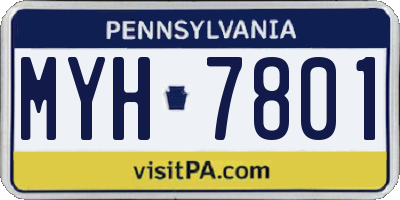 PA license plate MYH7801