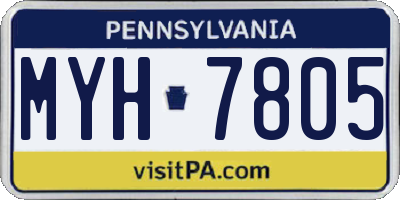 PA license plate MYH7805
