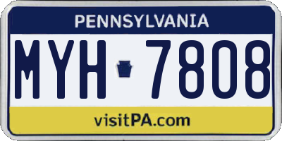 PA license plate MYH7808