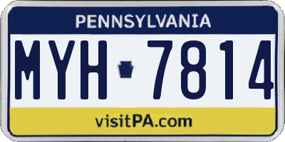 PA license plate MYH7814