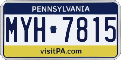 PA license plate MYH7815