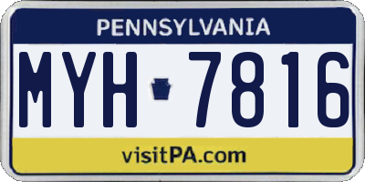 PA license plate MYH7816